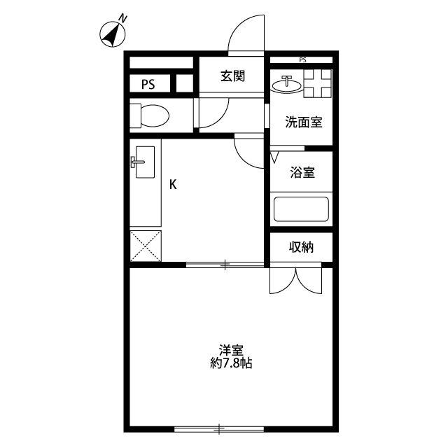 アムール 琴Ⅱ 105号室 間取り