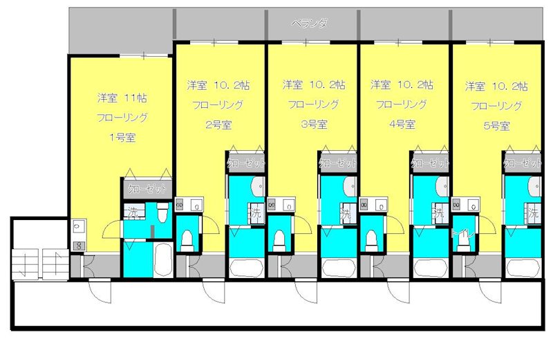 ベルデハシモト 205号室 間取り