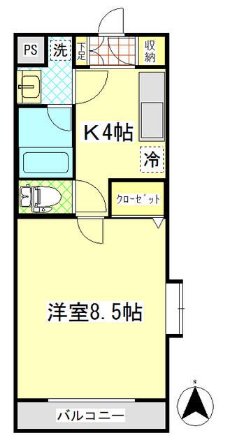 エスポワール相原 101号室 間取り