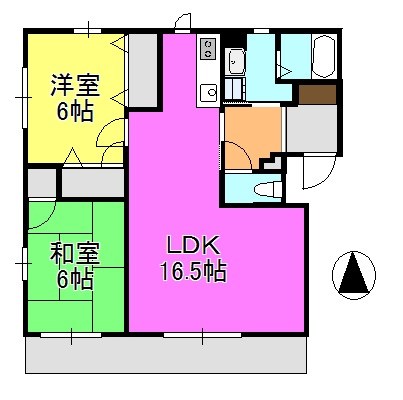 エクセル橋本 102号室 間取り
