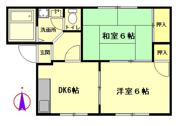 グリーンピア 102号室 間取り