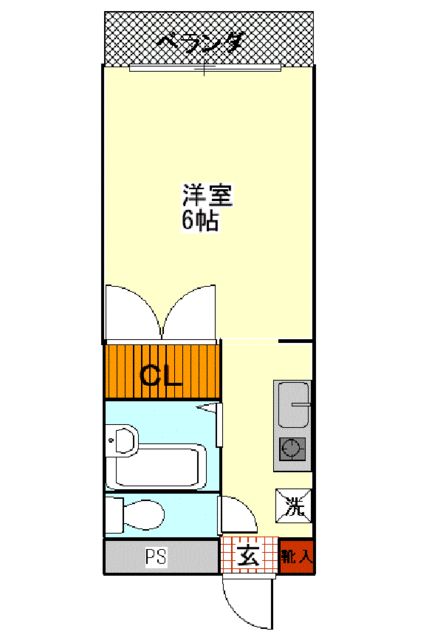 メイプルコート 205号室 間取り