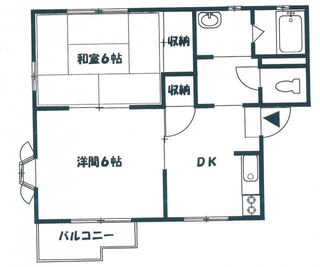 桜ハイツ ２階部分号室 間取り