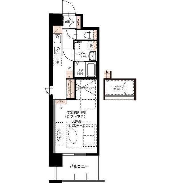 ｒｉｃｃｏ ｃｏｌｌｉｎａ 402号室 間取り