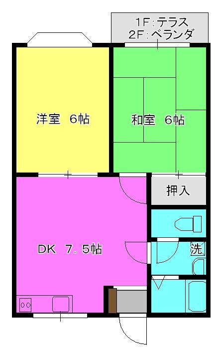 ガーデンハイツＨＡＲＡ 203号室 間取り