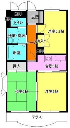 ハイラーク矢部 205号室 間取り