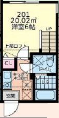 ル・クレージュ 201号室 間取り