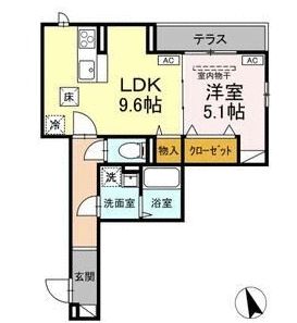 Ａｓｓｅｔ－Ｃｏｕｒｔ堀之内 102号室 間取り