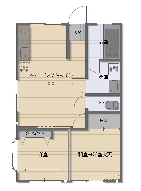 リリーハウス１号棟  101号室 間取り