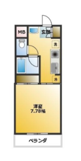 C's 16 HIRAKATA 407号室 間取り