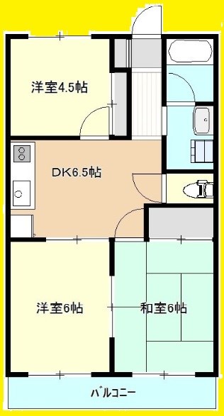 グリーンアベニュー　2号棟  102号室 間取り