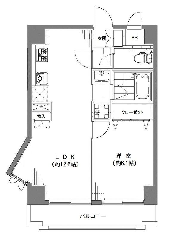 デイム橋本 807号室 間取り