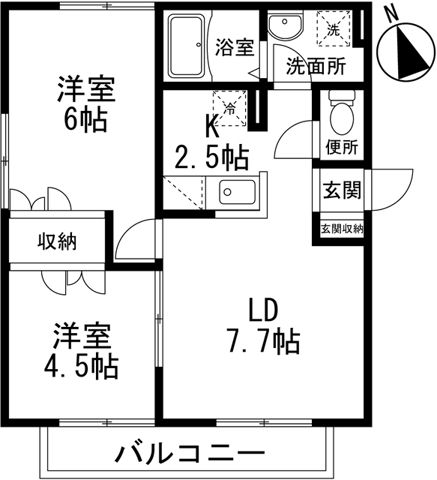 シャレードⅡ 202号室 間取り