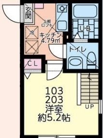 ハリコット鹿沼公園 203号室 間取り
