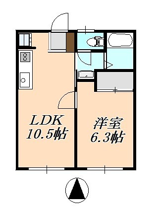 フェリース相模原 102号室 間取り