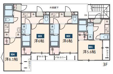 MELDIA上溝 304号室 間取り