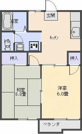 アリーナ相生Ⅲ 2階部分号室 間取り
