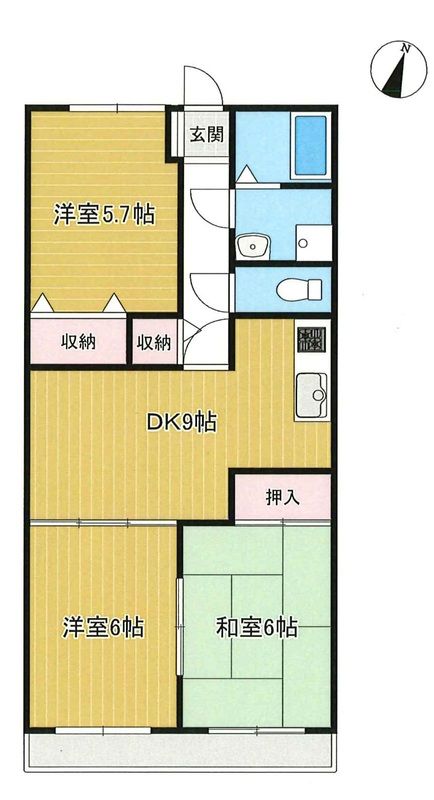 ビラージュセラ下溝1号館 302号室 間取り