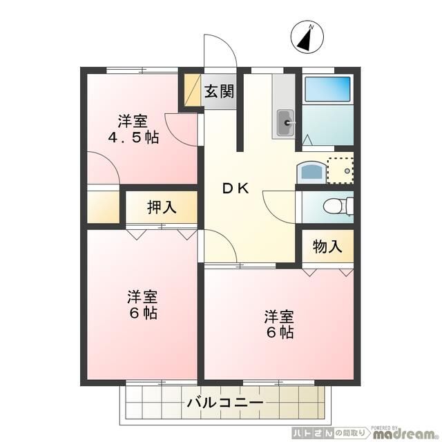 ハタノコーポ片倉 103号室 間取り