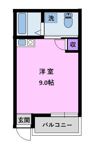 グランディール中央 3F-A号室 間取り