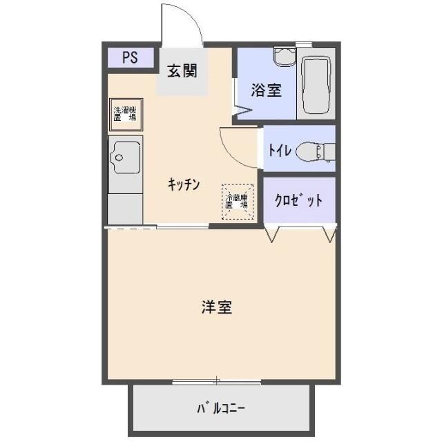 ハイツ銀河 ２階部分号室 間取り