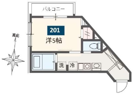 MELDIA淵野辺Ⅳ 201号室 間取り