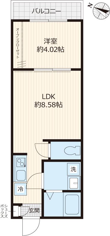 エーグル 202号室 間取り