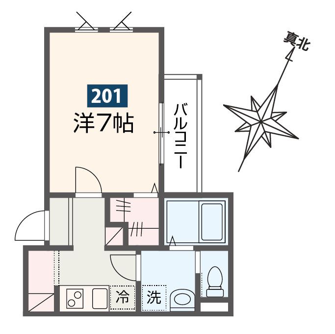 MELDIA原当麻Ⅱ 201号室 間取り