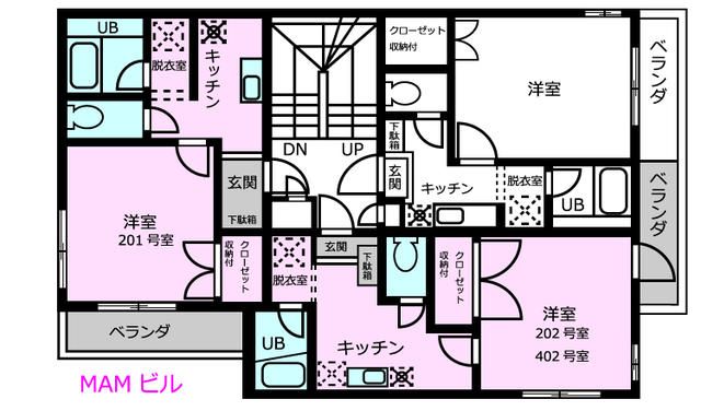 Ｍ・Ａ・Ｍビル 402号室 間取り