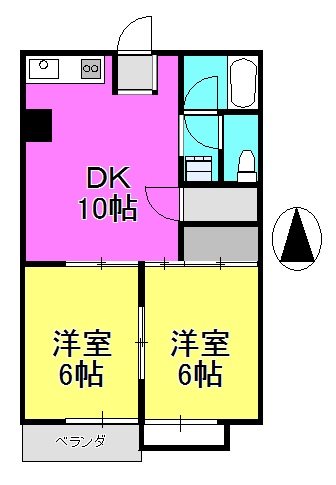 キンガハイツ橋本 104号室 間取り
