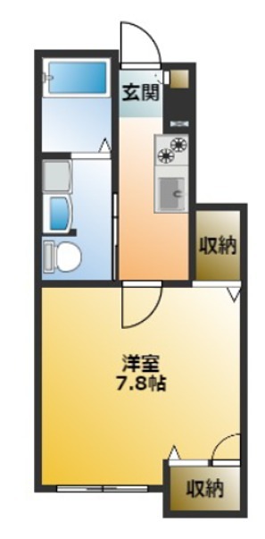 K's Crest Garden A 103号室 間取り