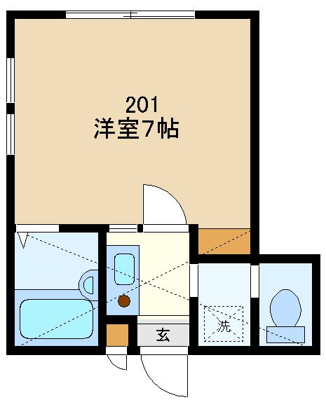 ロジュマン鹿沼台 201号室 間取り