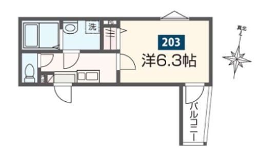 MELDIA上溝Ⅲ 203号室 間取り