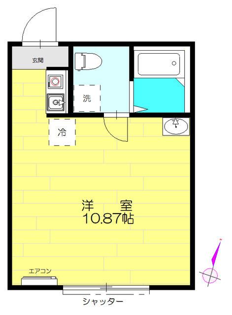 ドルフィンスルー　Ⅰ 102号室 間取り