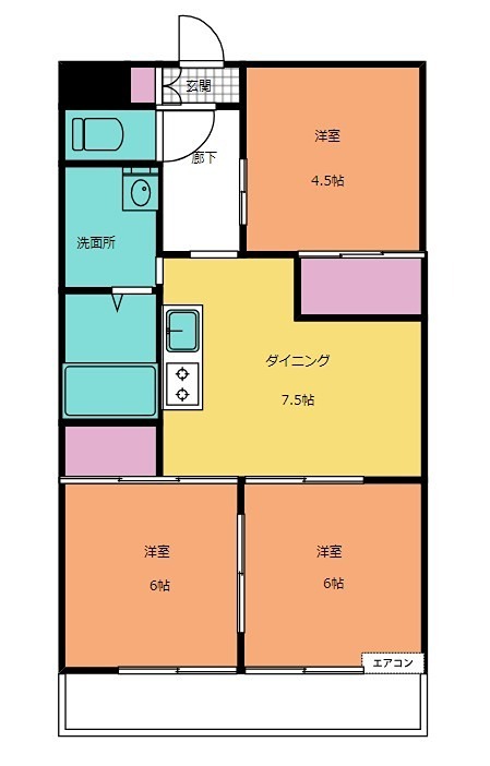 アベニール樹     603号室 間取り