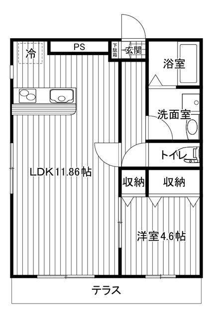 フルセイル下溝 102号室 間取り