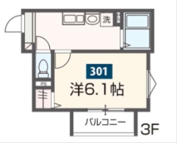 MELDIA上溝Ⅲ 301号室 間取り