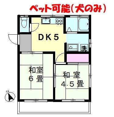 コーポ幸 2F号室 間取り
