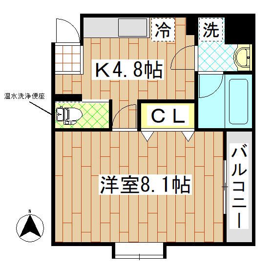 サンフィールⅧ 202号室 間取り