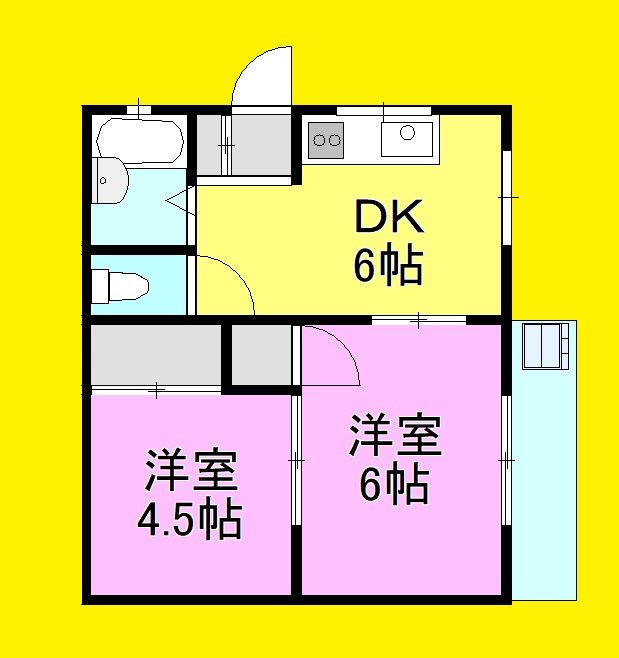 メゾンスウィート 203号室 間取り