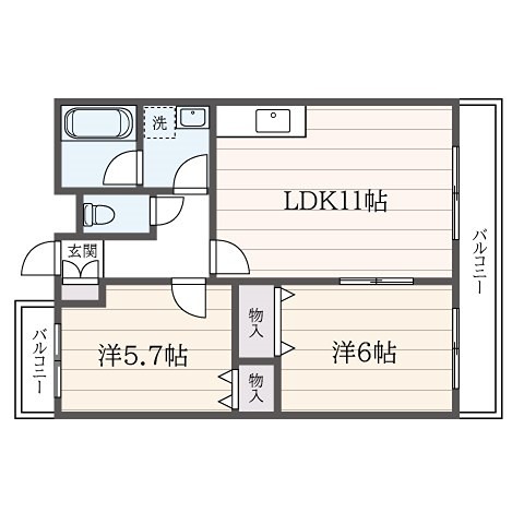 コルティーレ 203号室 間取り