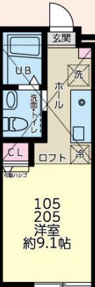 サニーベール陽光台 205号室 間取り