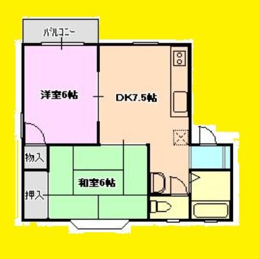 ドリームハイツB 202号室 間取り