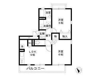 ハイカムール 303号室 間取り
