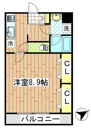 カテドラル 105号室 間取り