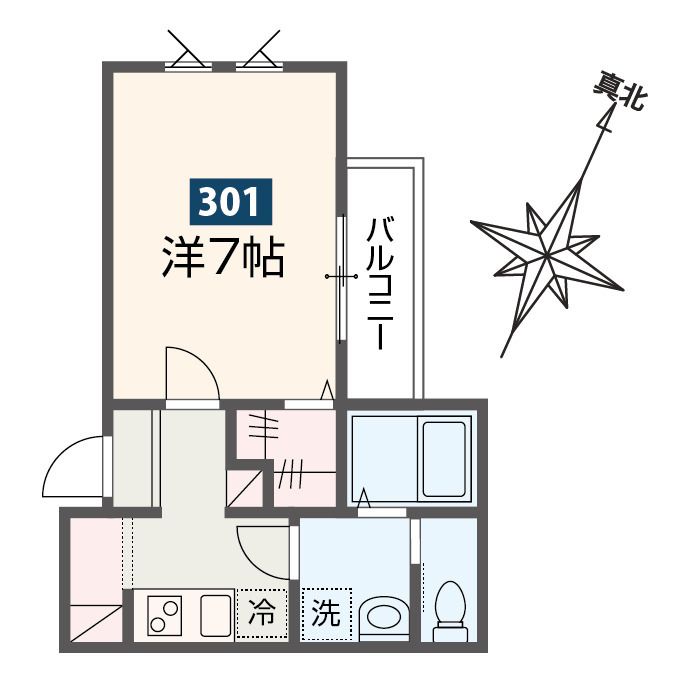 MELDIA原当麻Ⅱ 301号室 間取り