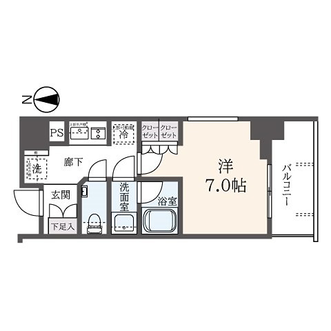 グレーシアフィット横浜 504号室 間取り