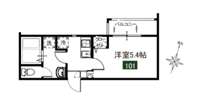 MELDIA堀之内3丁目 101号室 間取り