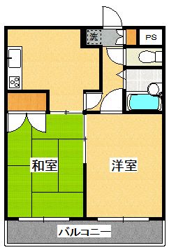 セジュール橋本 407号室 間取り