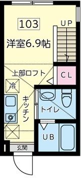 クラージュ橋本 103号室 間取り